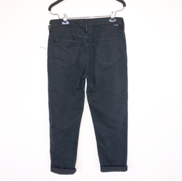 Mother The Dropout Black Crop Boyfriend Slim Jeans - Picture 5 of 7